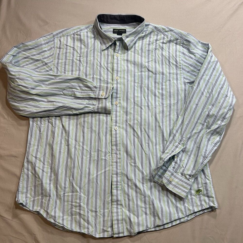 John Bartlett Consensus Men's XL Button Down Shirt Striped Cotton